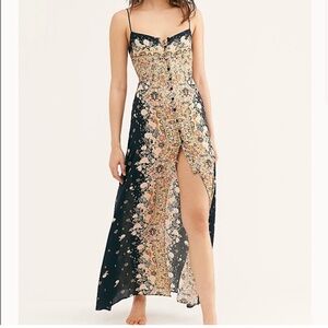 Free People‎ Morning Song Printed maxi slip dress medium